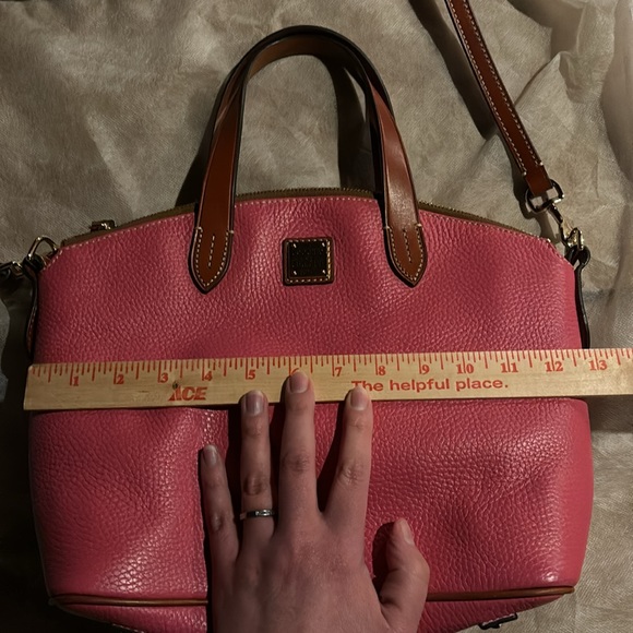 Dooney and Burke Bubblegum Pink Pebble Leather Satchel Bag - Picture 12 of 13